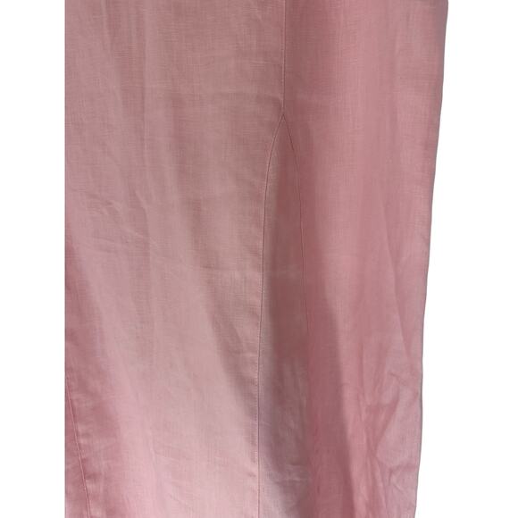 J. Jill Love Linen Basic Pink Relaxed Lagenloook Sleeveless Linen Dress Medium - Picture 4 of 10